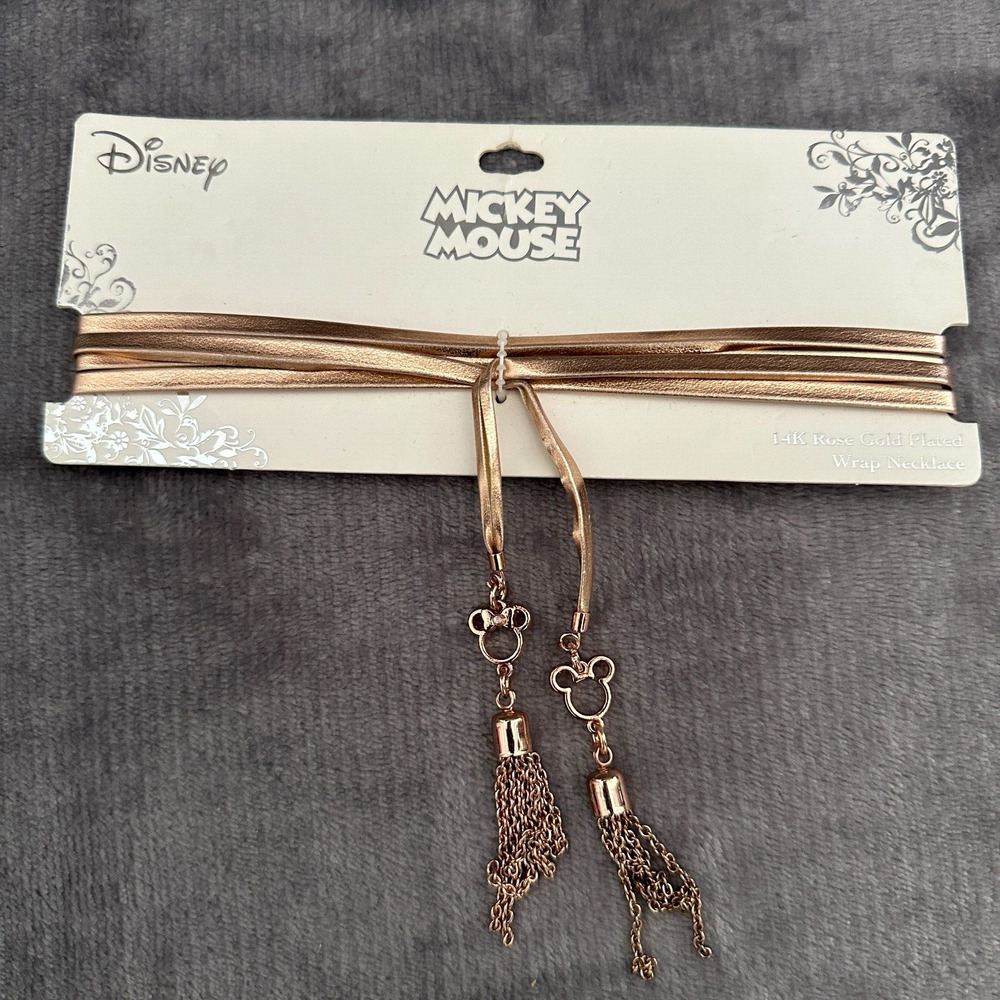 New Hot Topic Mickey Mouse Minnie Mouse Rose Gold‎ Plated Wrap Chocker Necklace